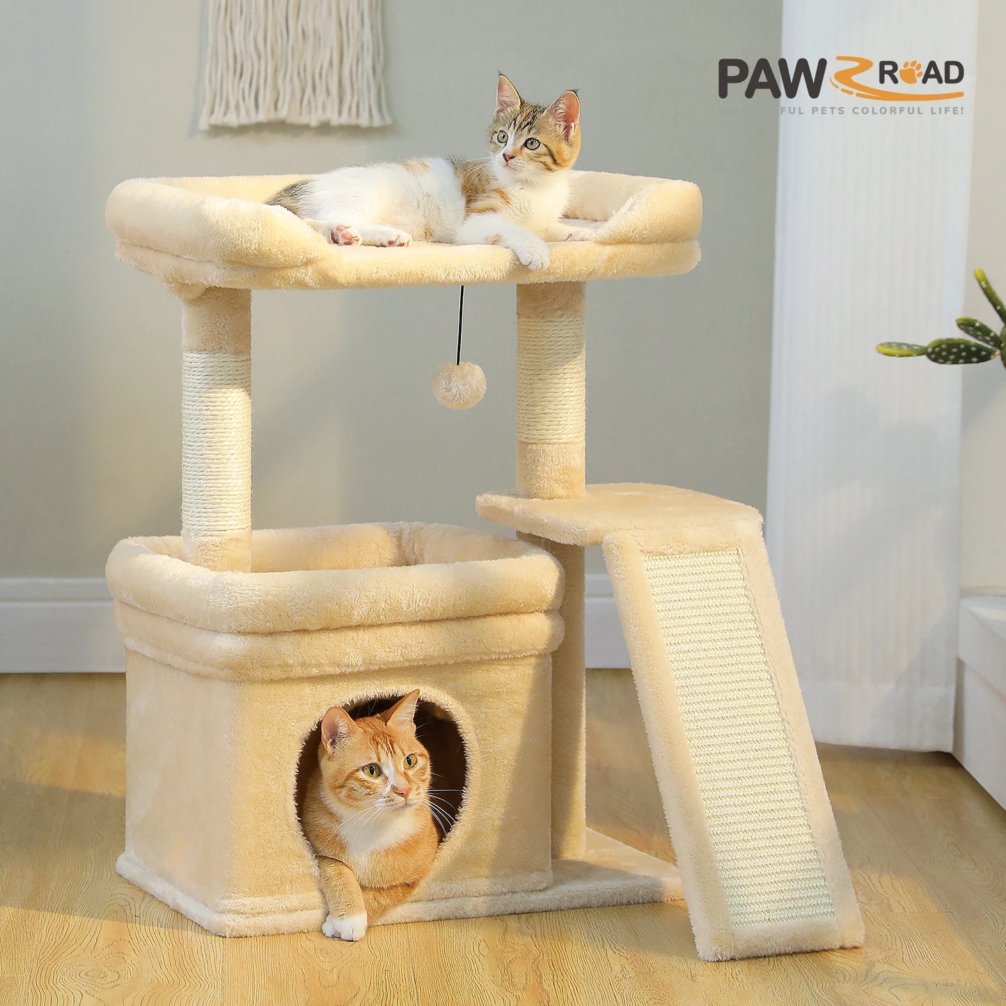 PAWZ Road Cat Tree Indoor Tower With Sisal Scratching Post