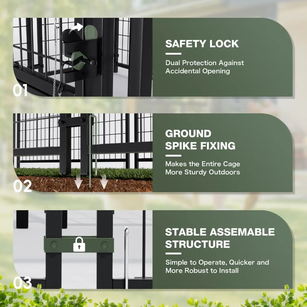 DAFIFY Heavy Duty Outdoor Welded Wire Dog Kennel Playpen