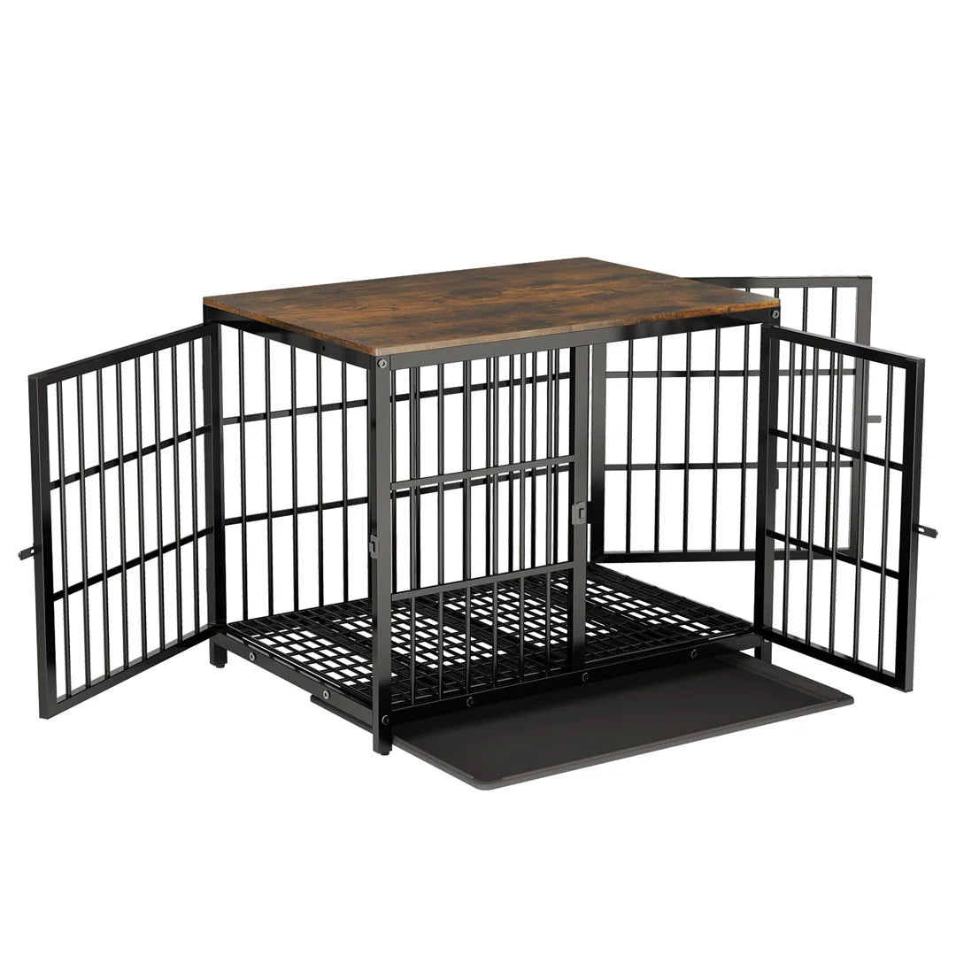 BINGOPAW Furniture Style Dog Crate End Table With Three Doors