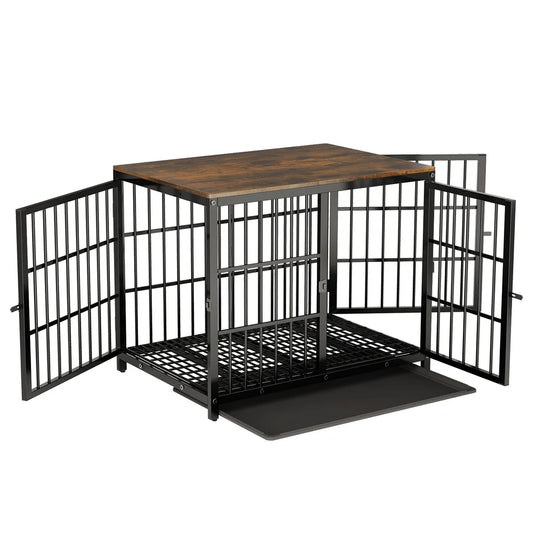BINGOPAW Furniture Style Dog Crate End Table With Three Doors