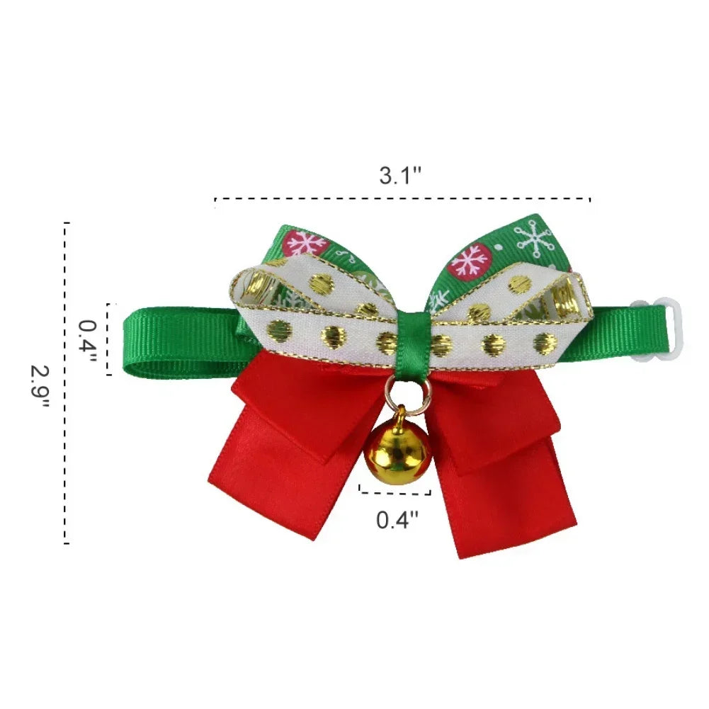 Guangdong Christmas Pet Bow Tie Collar For Cats With Bell