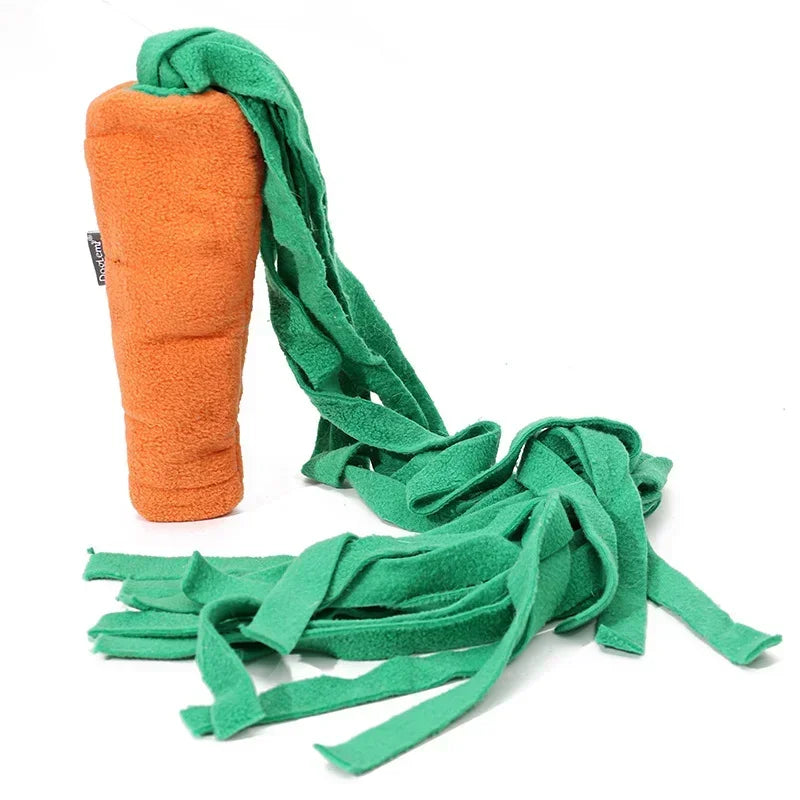 Hign-concerned Dog Sniffing Toy Carrot Shape Squeaky Nosework Toy