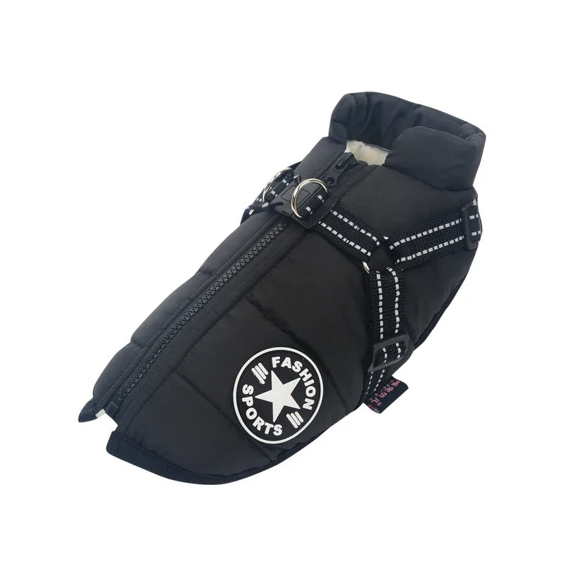 Winter Waterproof Dog Jacket With Harness For Labrador Chihuahua Outdoor