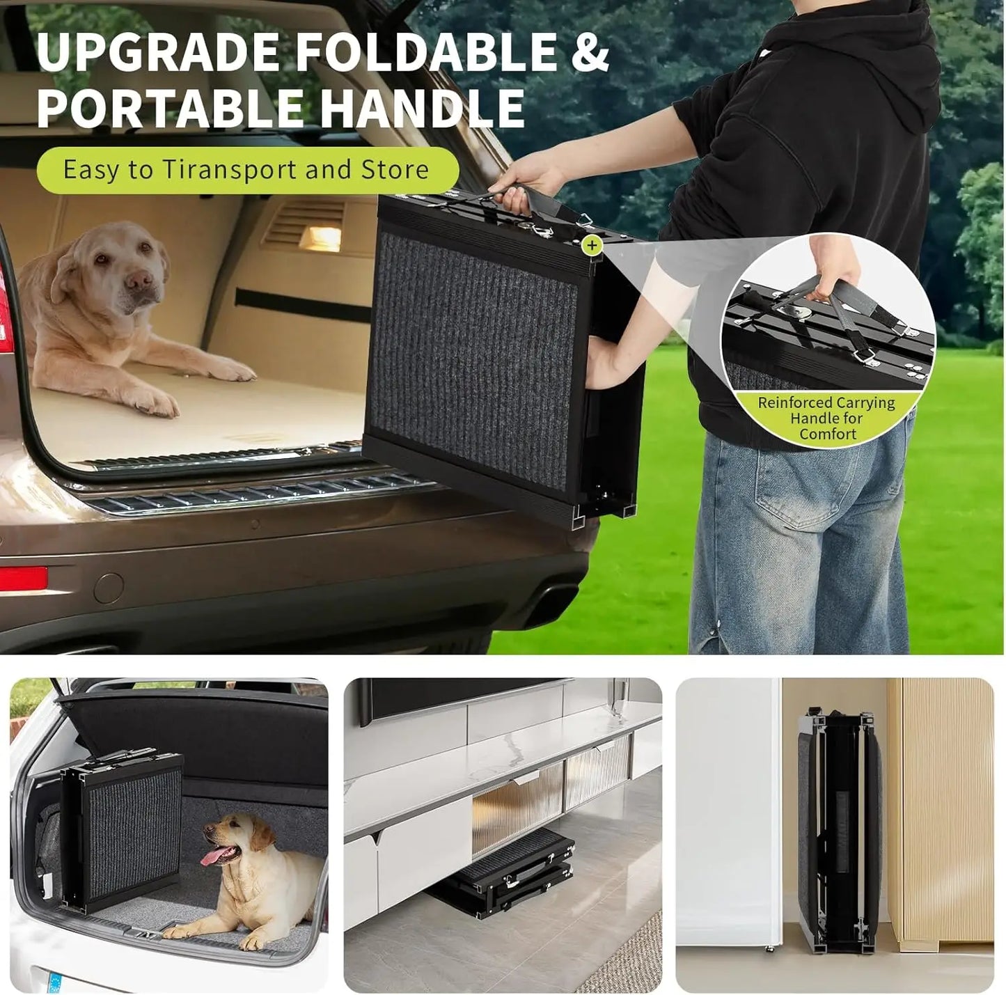 HiMISS Car Dog Ramp Folding Pet Steps for Portable Use