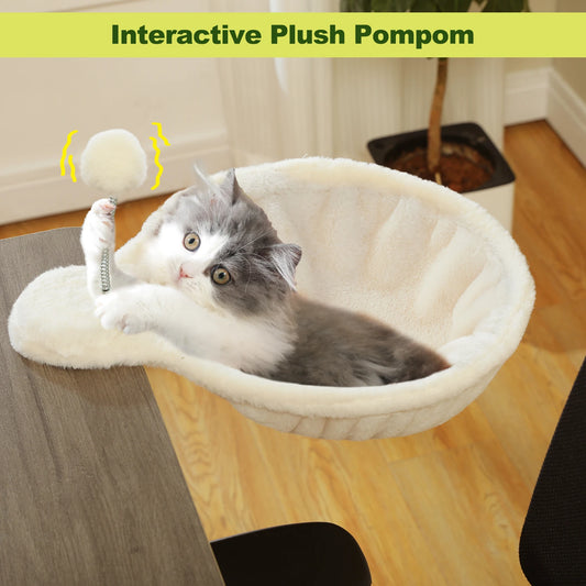 PEQULTICN Cozy Portable Cat Bed With Safe Hammock Toy