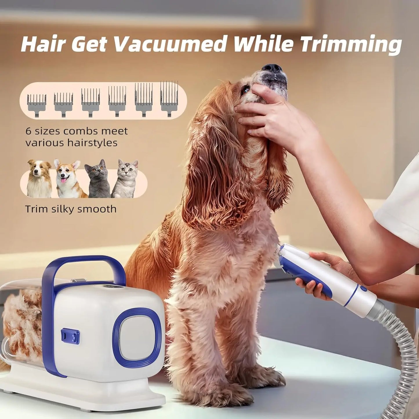 Pet Grooming Kit With Vacuum And Low Noise Hair Clipper