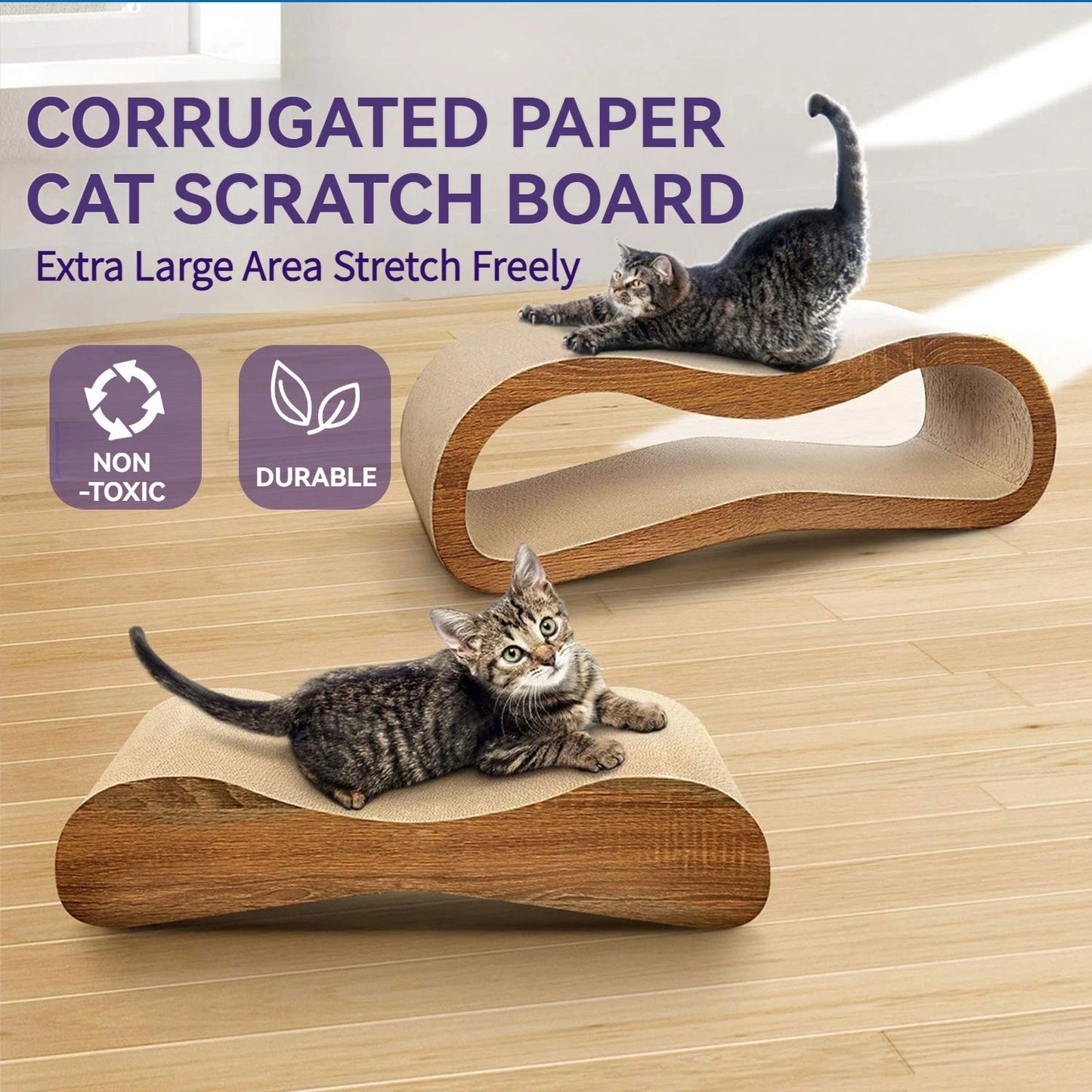 Cat Scratcher 2 In 1 Lounge Bed Reversible Wood Post