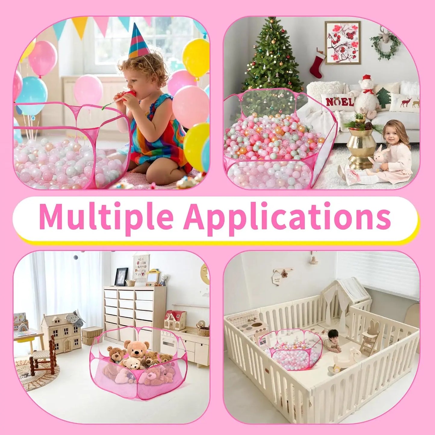 SHXI Cute Hexagon Kids Ball Pit Indoor Outdoor Play Pool