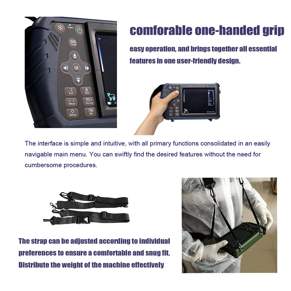 DAWEI Handheld Veterinary Ultrasound Scanner For Farm Animals Pregnancy Testing