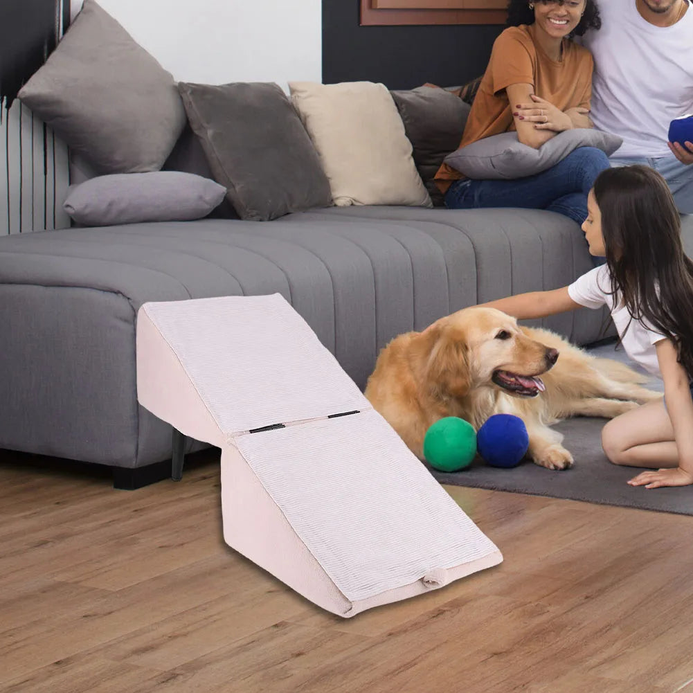 APWIKOGERH 2 In 1 Pet Ramp With Footrest Non Slip Foldable Dog Vehicle Stair