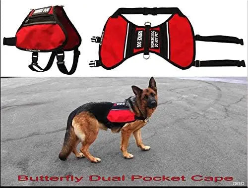 Service Dog Vest With Adjustable Straps And Zippered Pockets Poop Bag Grommet