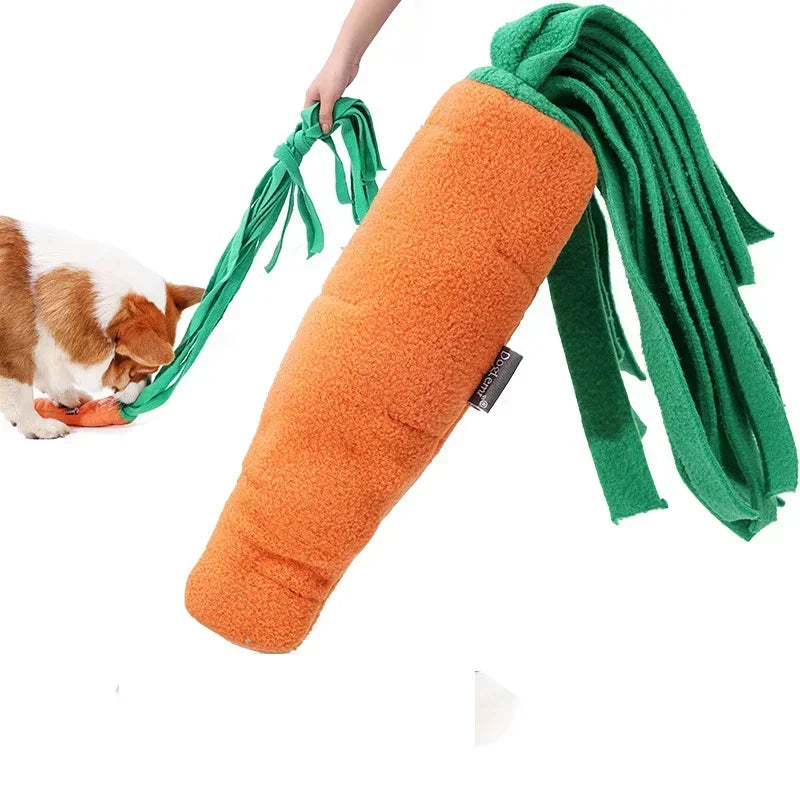 Hign-concerned Dog Sniffing Toy Carrot Shape Squeaky Nosework Toy