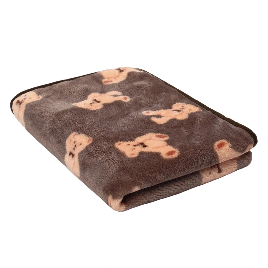 Soft Fluffy Pet Blanket Fleece Paw Print Mat for Dogs