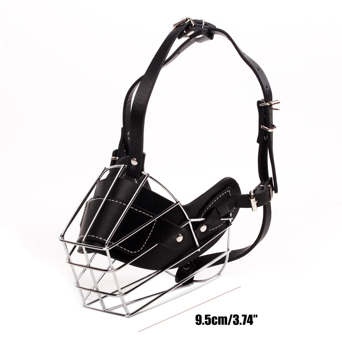 Breathable PVC Wire Dog Muzzle Basket Large Breeds Leather Straps
