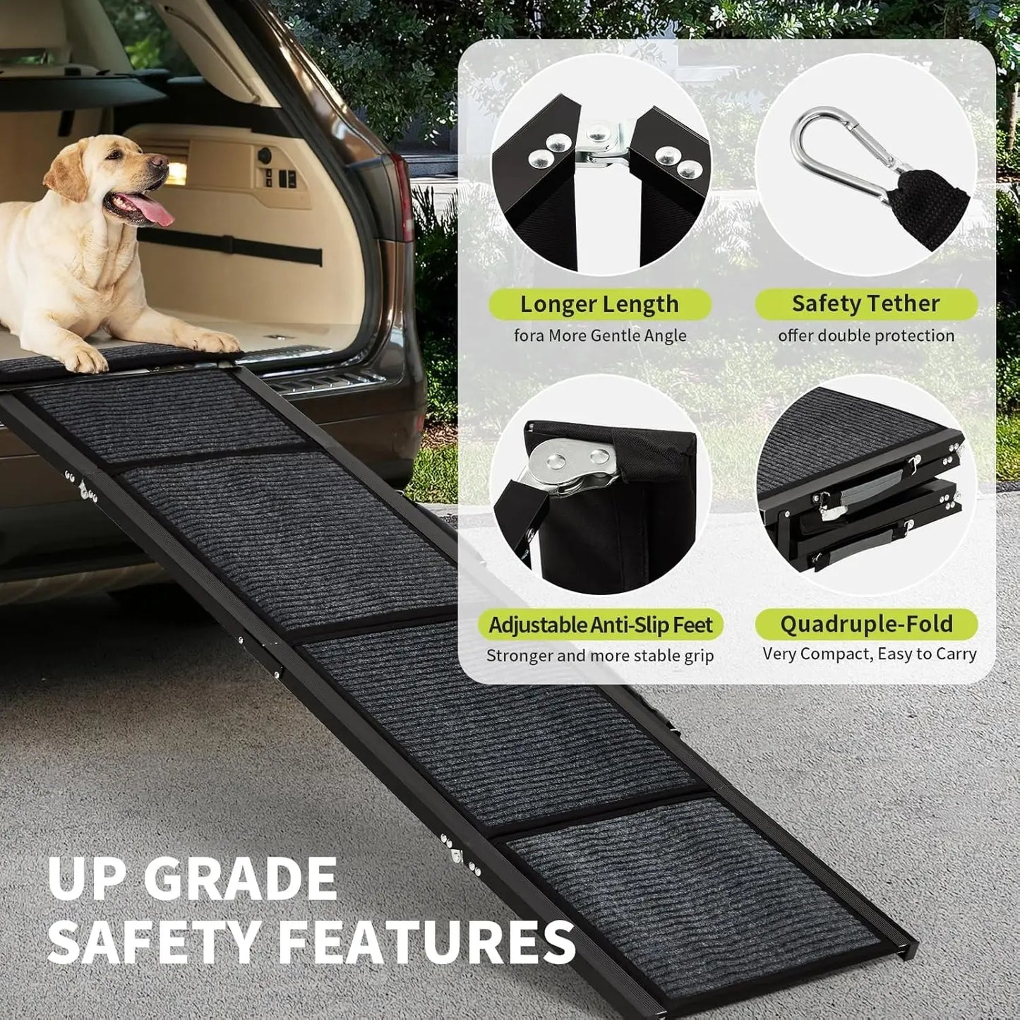 HiMISS Car Dog Ramp Folding Pet Steps for Portable Use