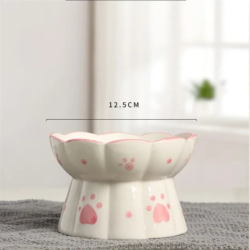 Ceramic Elevated Pet Bowl Set for Dogs and Cats