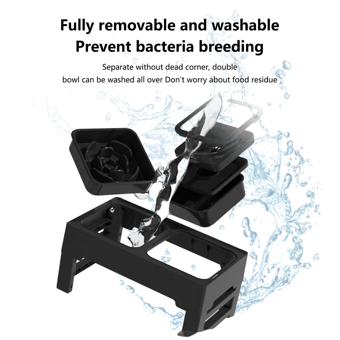 Twister Stainless Steel 3 In 1 Slow Feed Water Bowls For Dogs