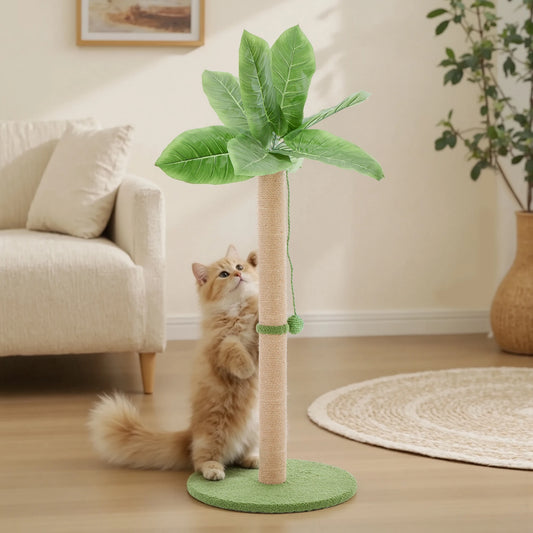 JHK Palm Tree Cat Scratching Post for Indoor Cats Hemp