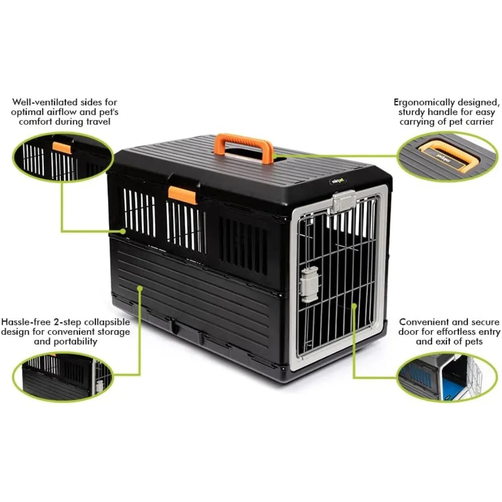 Collapsible Pet Carrier For Cats And Dogs With 360 Viewing