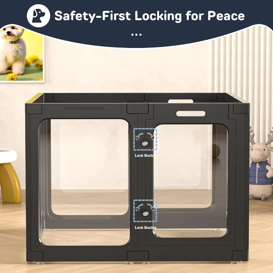 Hign-concerned Acrylic Dog Playpen Indoor Easy Assemble 8 Panel Door