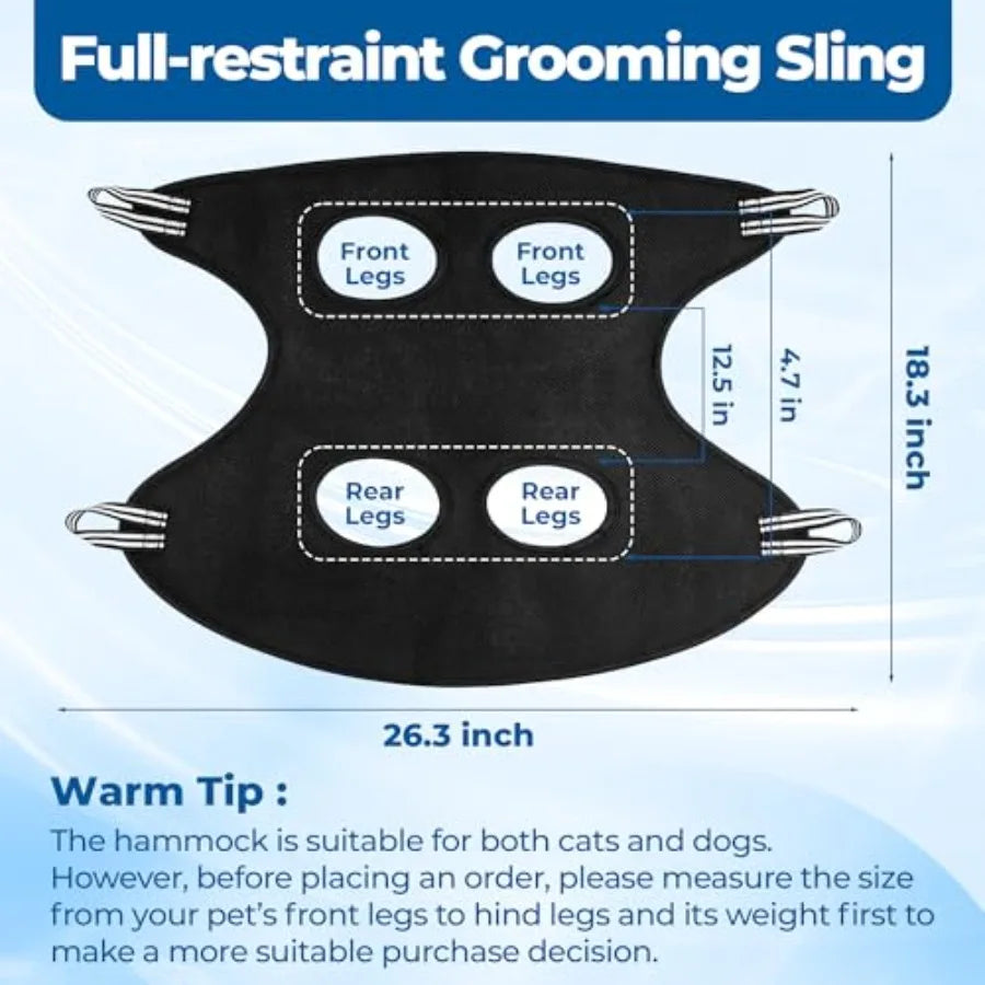 Hign-concerned Pet Grooming Hammock for Cats and Dogs Breathable Mesh