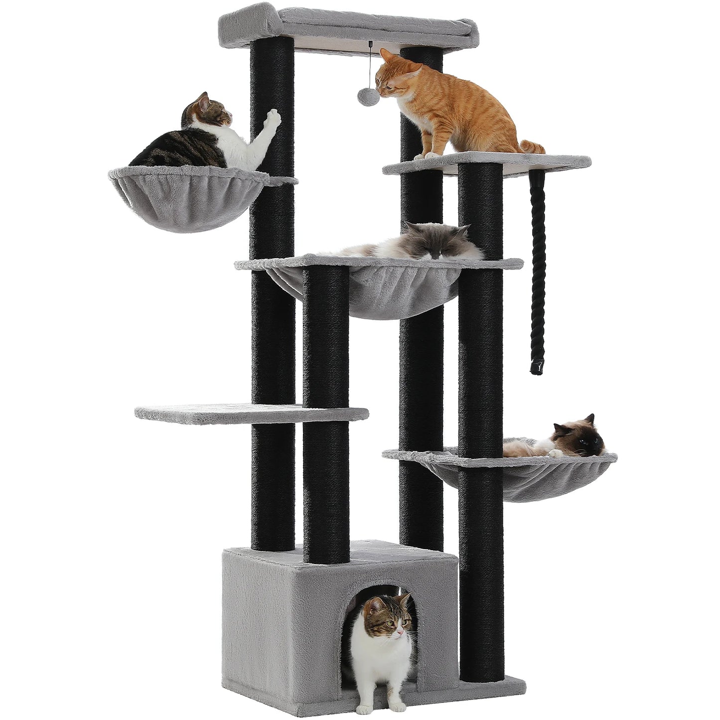 PAWZ Road Cat Tree With Five Levels and 11 Sisal Posts