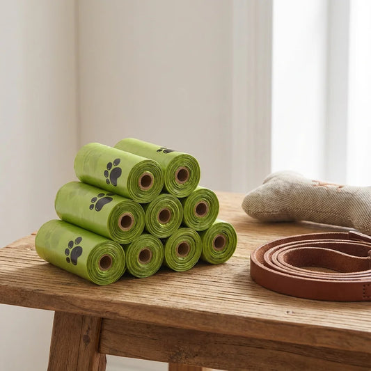 Degradable Dog Waste Bags Thickened Leakproof Portable Rolled For Walks