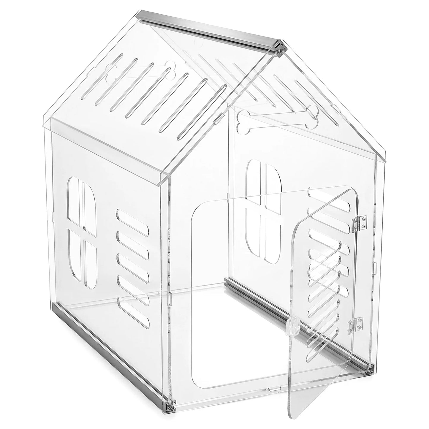 Acrylic Indoor Dog Kennel Lockable Ventilated Cage