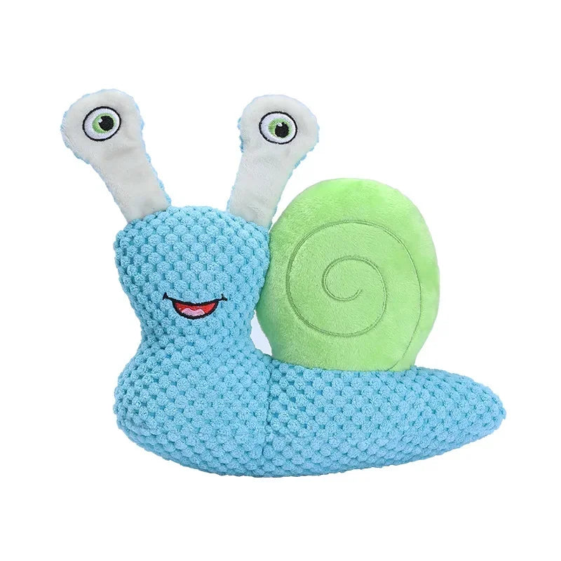 Hign-concerned Chemical Snail Shaped Bite Resistant Plush Squeaky Dog Toy