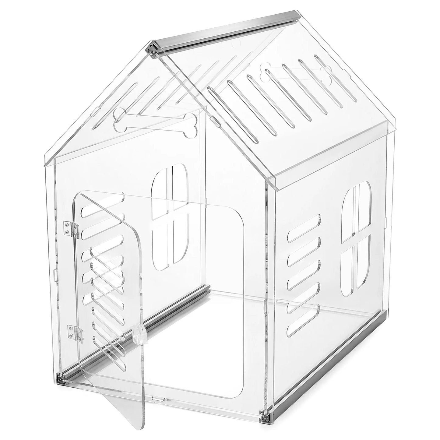 Acrylic Indoor Dog Kennel Lockable Ventilated Cage