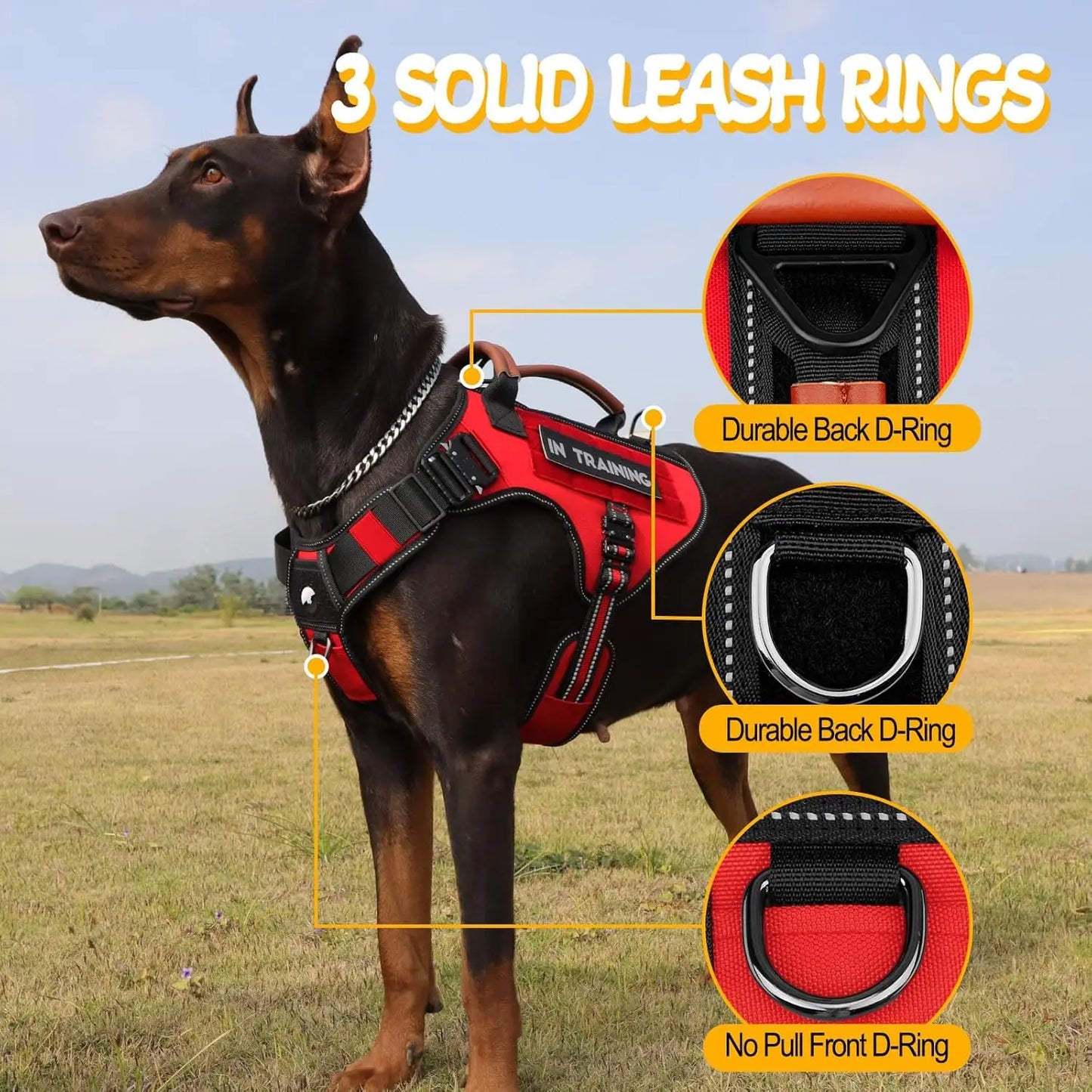 Tactical Dog Harness With Metal Buckles Reflective No Pull Vest For Dogs