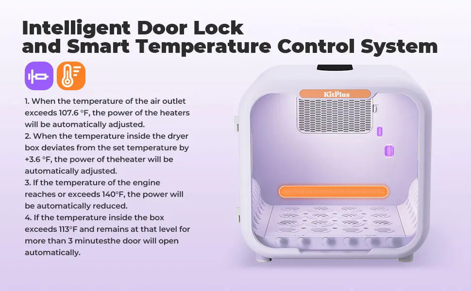 Ultra Quiet Pet Dryer Box With Smart Temperature Control