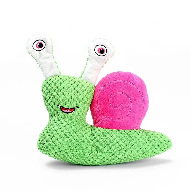 Hign-concerned Chemical Snail Shaped Bite Resistant Plush Squeaky Dog Toy