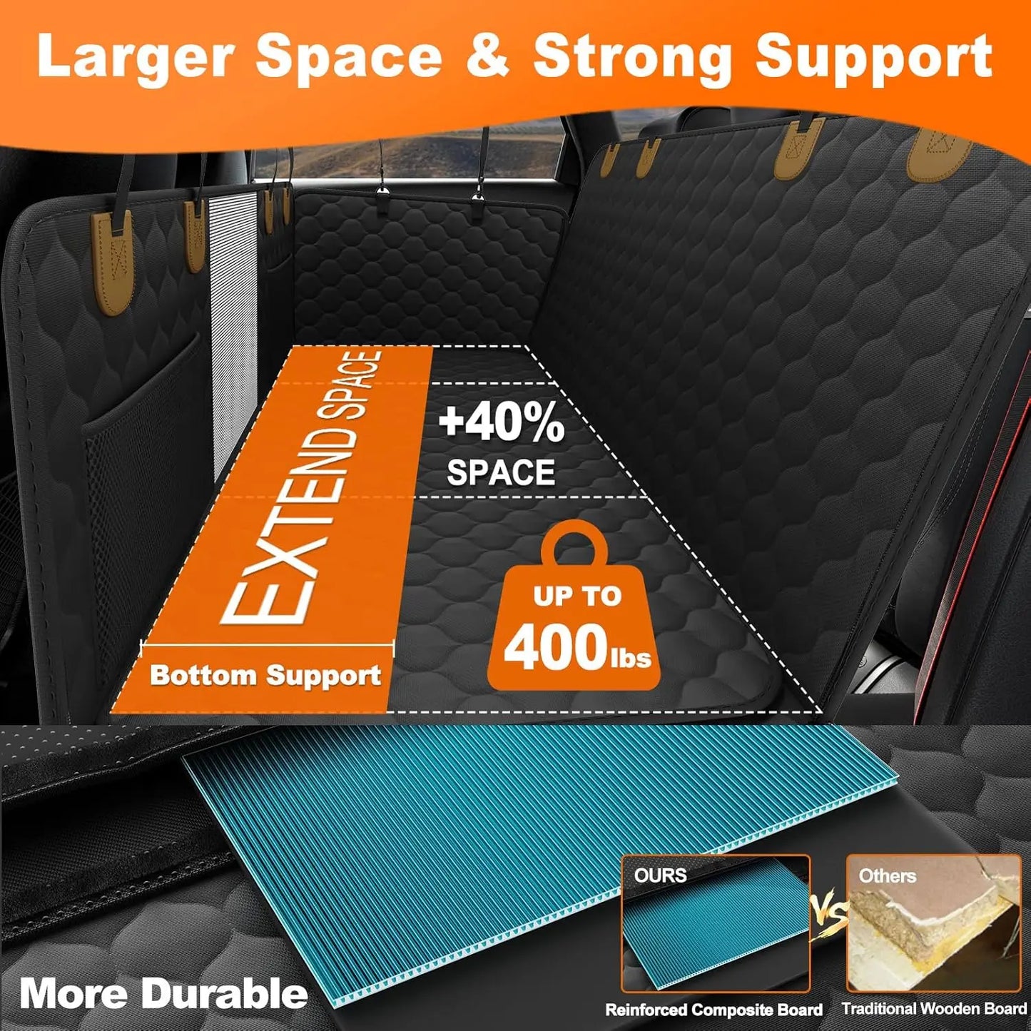 Wedyvko Waterproof Foldable Dog Car Seat Cover Hammock