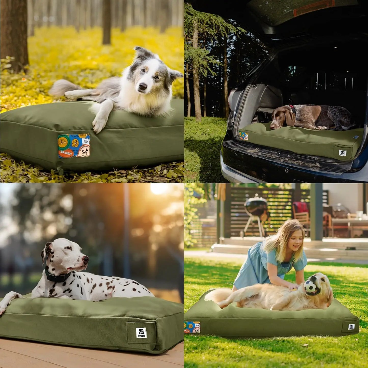 Waterproof Dog Bed With Removable Washable Cover For Indoor Outdoor