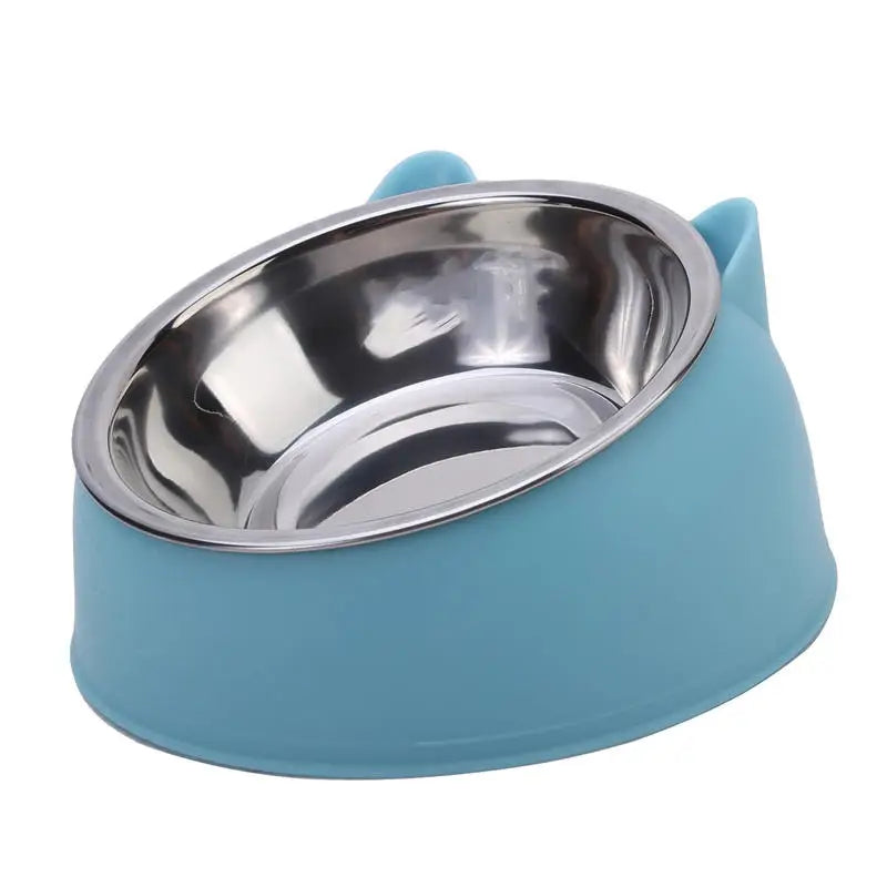 High Concerned Stainless Steel Cat Bowl Inclined Feeding Dish