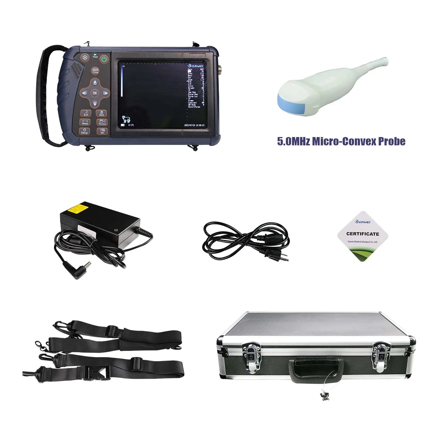 DAWEI Handheld Veterinary Ultrasound Scanner For Farm Animals Pregnancy Testing
