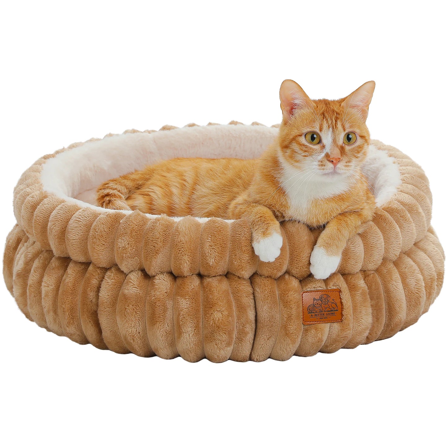 PAWZ Road All-Seasons Cozy Round Pet Bed for Dogs Cats