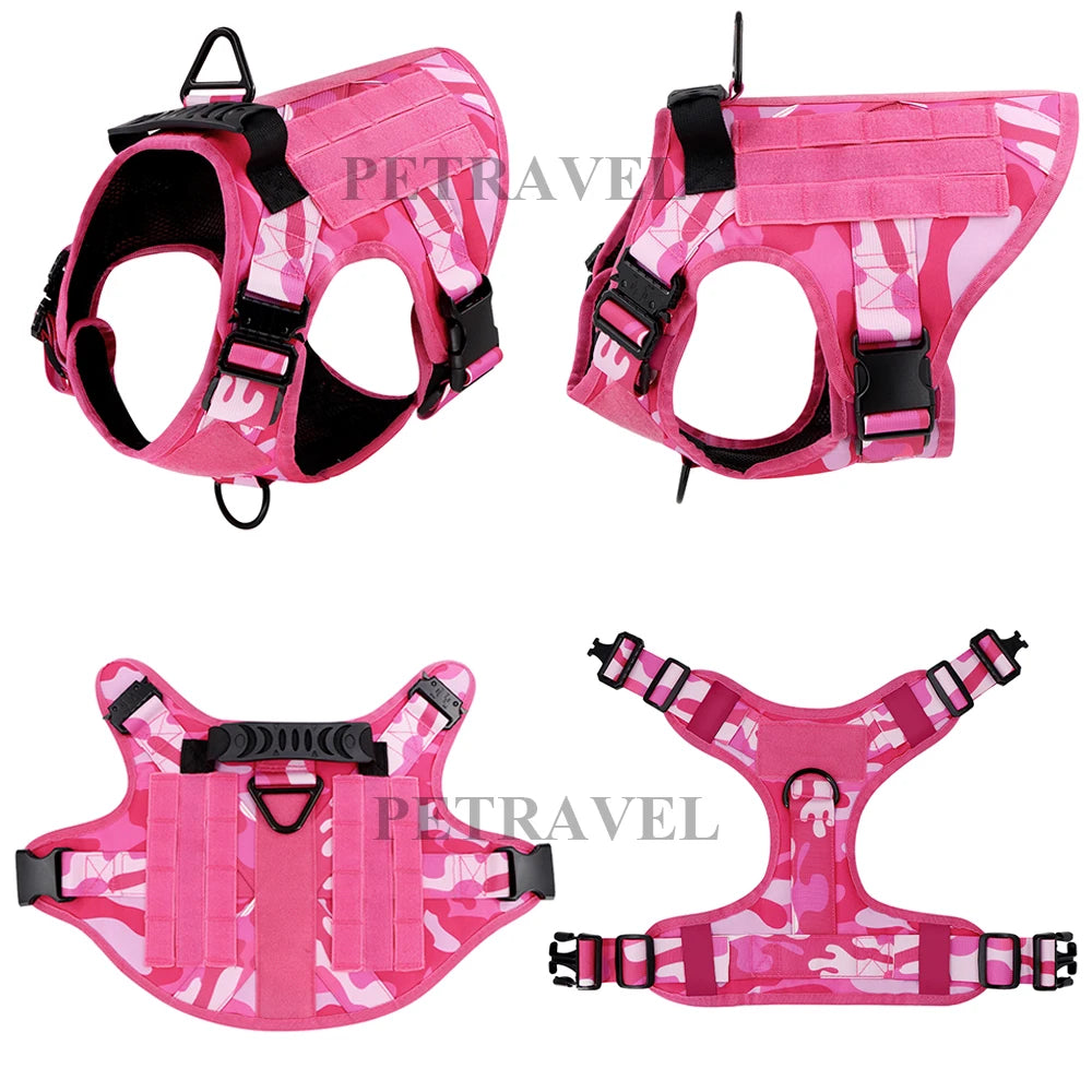 PETRAVELCN Military Camouflage Dog Harness Vest For Training