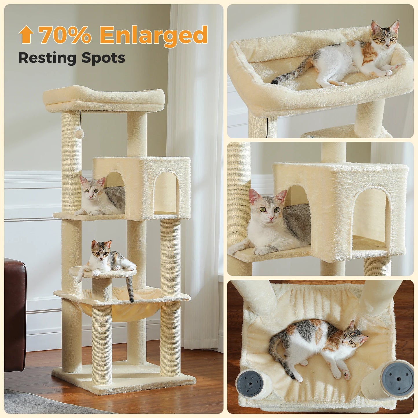PAWZ Road Cat Tree With Thick Scratching Posts Hammock