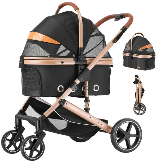 TIFICY 4 In 1 Pet Stroller Folding Lightweight Carrier