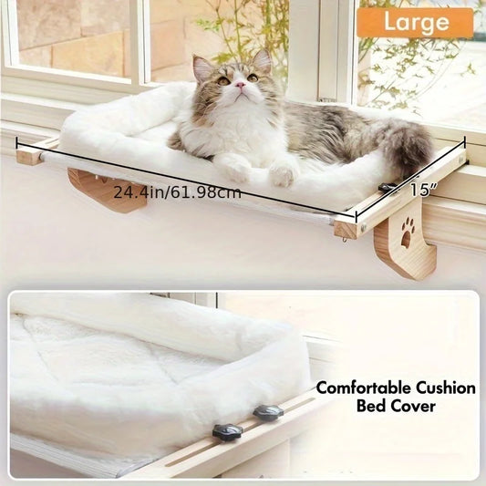CZBNYXCN Cat Window Hammock For Indoor Cats With Wooden And Metal Frame