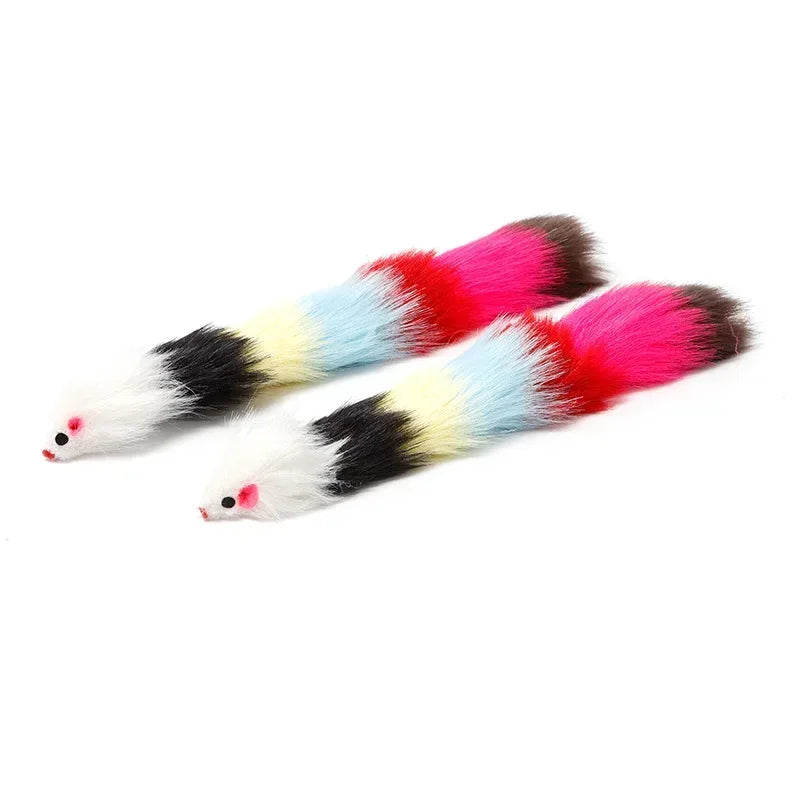 Guangdong Real Rabbit Fur Cat Toy Mouse With Bells