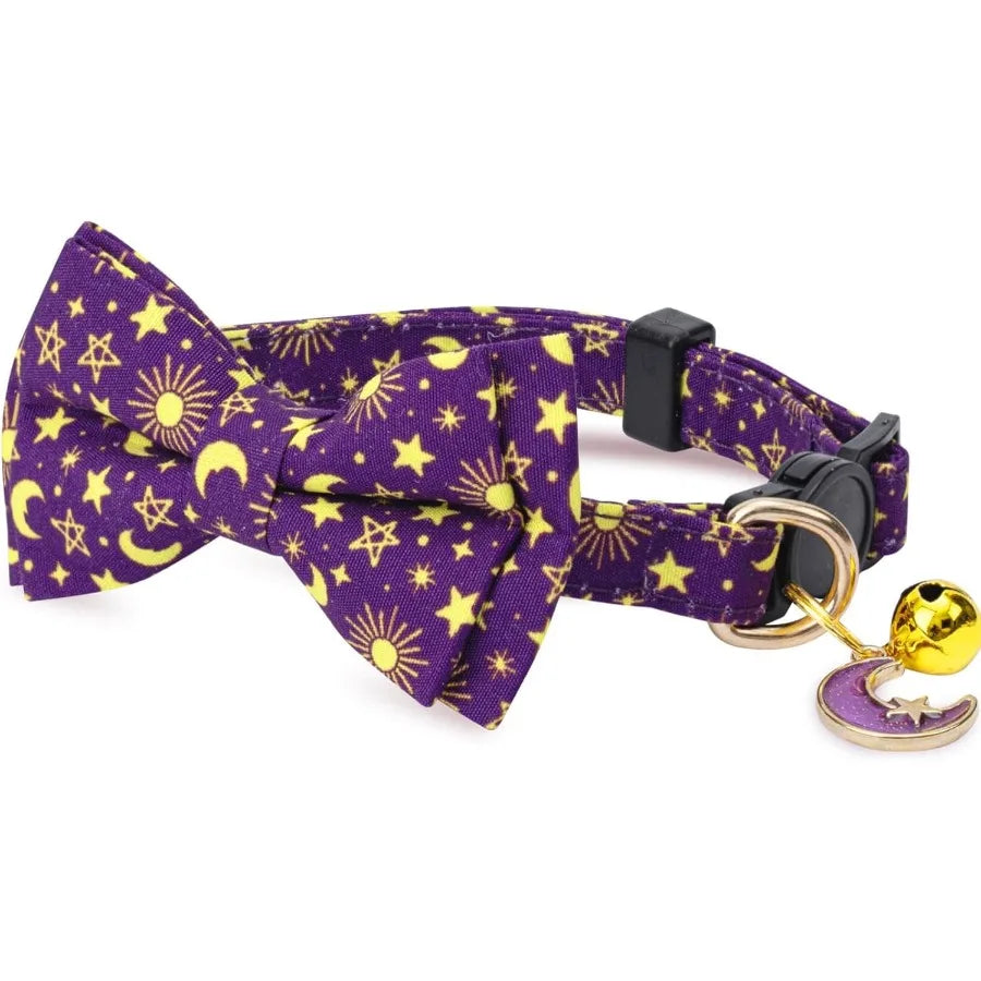 Hign-concerned Cat Collar Set With Bow Tie And Bell