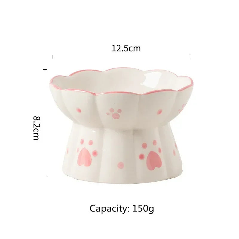 Ceramic Elevated Pet Bowl Set for Dogs and Cats