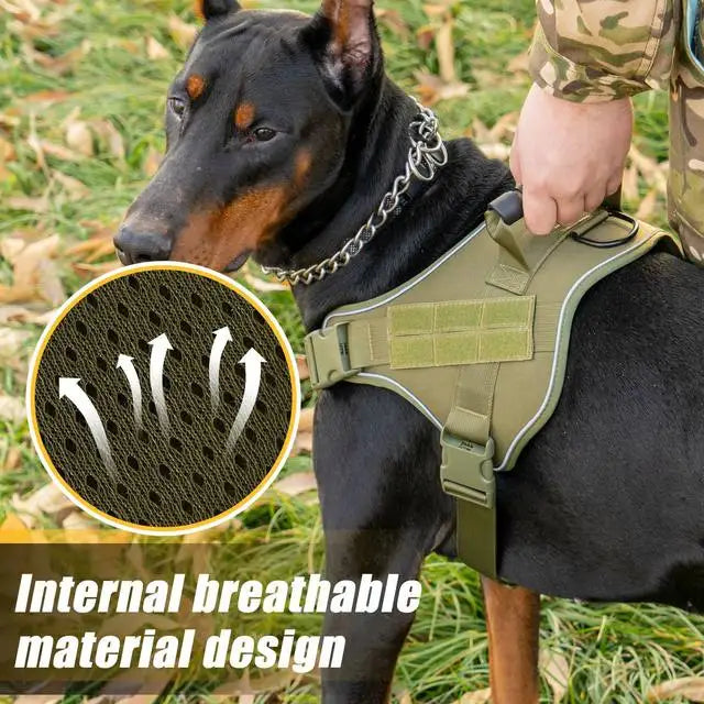 NONECN Tactical Military Vest For Large Dogs Training Harness