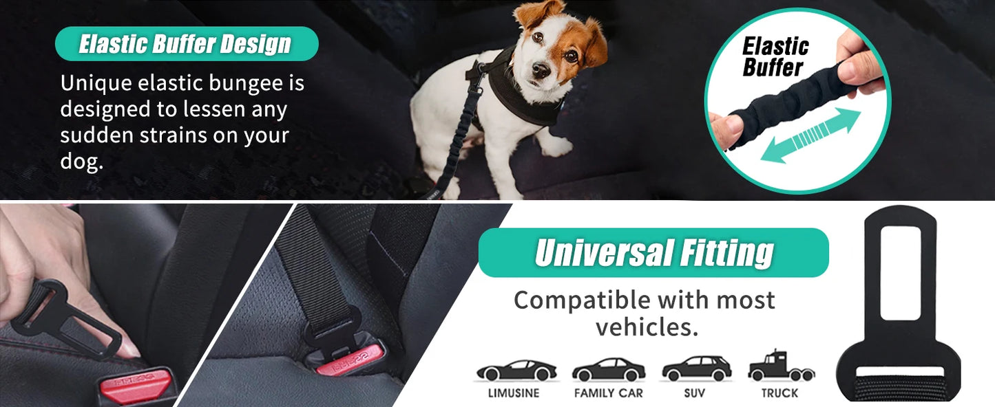 NONECN Universal Adjustable Cat Dog Car Seat Belt Nylon Reflective