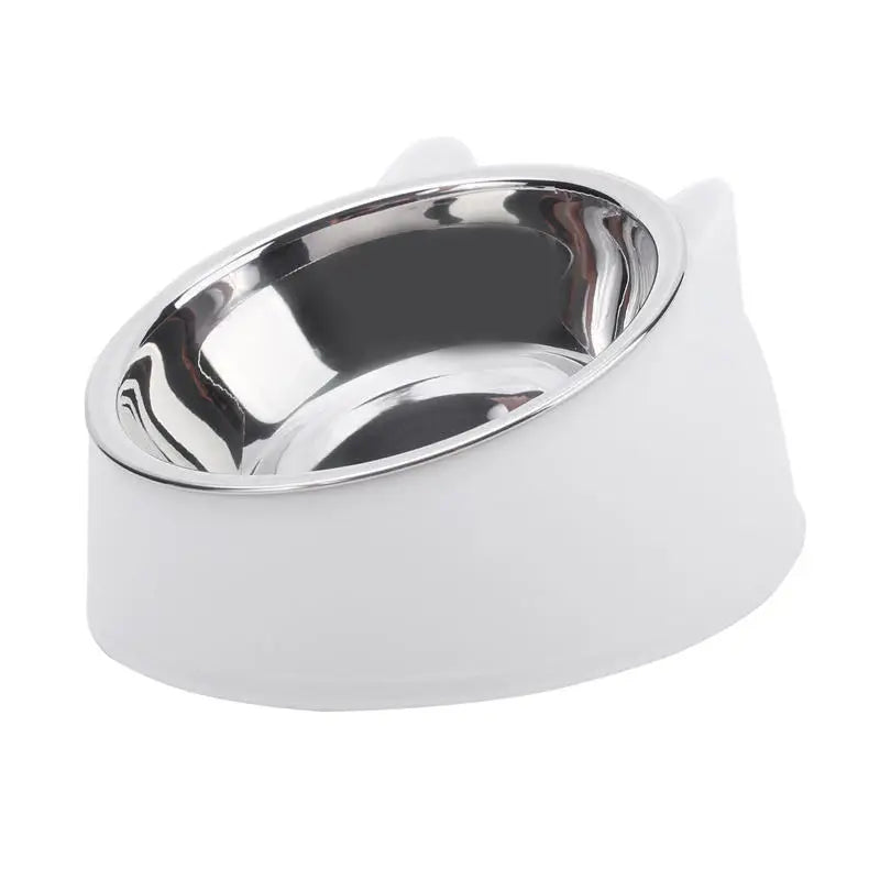 High Concerned Stainless Steel Cat Bowl Inclined Feeding Dish