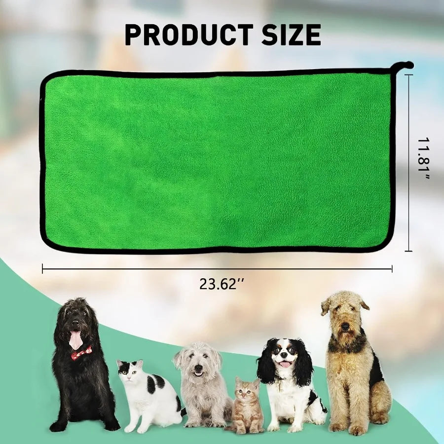 High-concerned 3-Piece Dog Bath Towels Microfiber Pet Grooming
