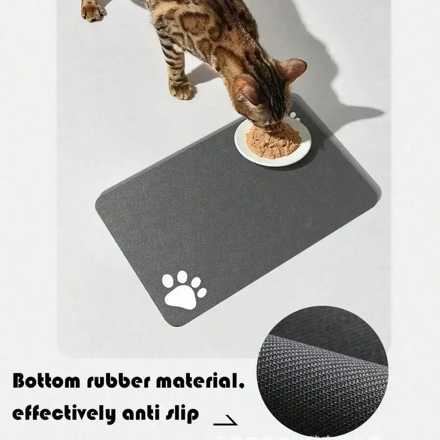 Custom Large Absorbent Dog Food Mat With Personalized Name
